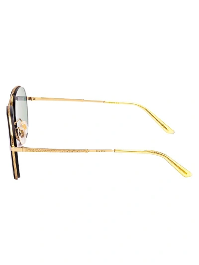 Shop Gucci Sunglasses In Gold Gold Green