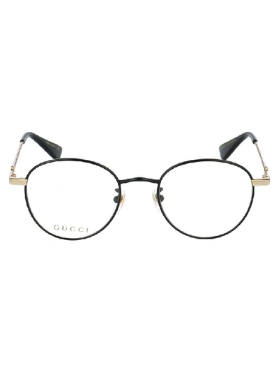Shop Gucci Eyewear In Black Gold Transparent