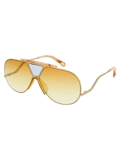 Shop Chloé Sunglasses In Gold Yellow