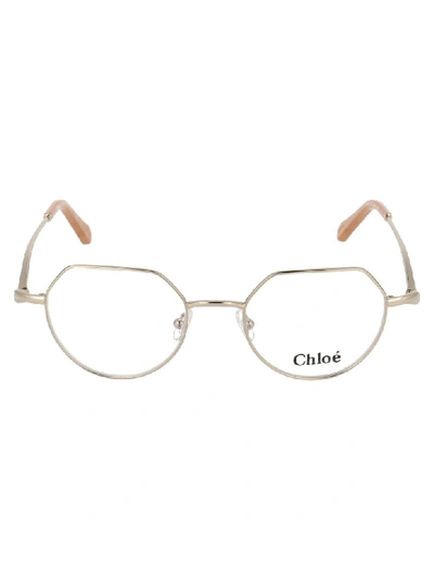 Shop Chloé Glasses In Medium Gold