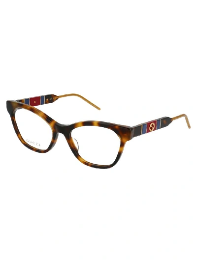 Shop Gucci Glasses In Havana Havana Transparent