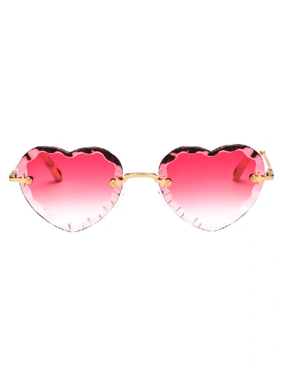 Shop Chloé Sunglasses In Gold Gradient Red