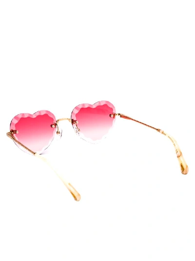 Shop Chloé Sunglasses In Gold Gradient Red
