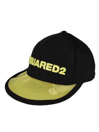 Shop Dsquared2 Pvc Baseball Cap In Black/yellow