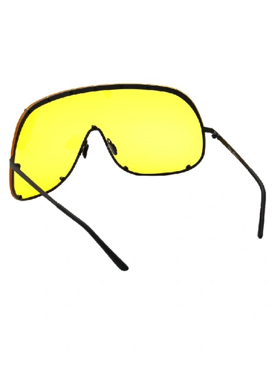 Shop Rick Owens Sunglasses In Black/yellow