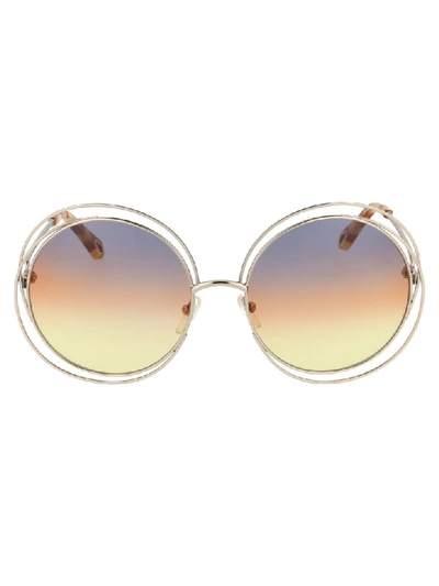 Shop Chloé Sunglasses In Gold Gradient