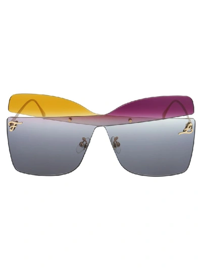 Shop Fendi Sunglasses In Beige Violet