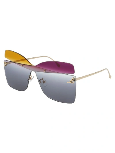 Shop Fendi Sunglasses In Beige Violet
