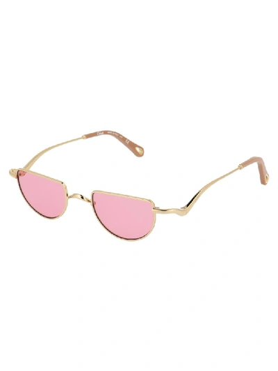 Shop Chloé Sunglasses In Gold Pink