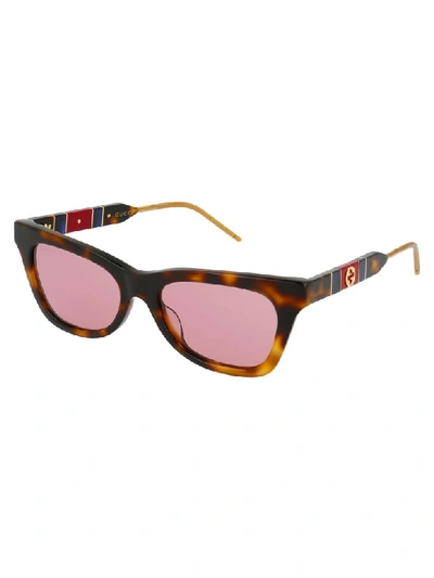 Shop Gucci Sunglasses In Havana Havana Pink