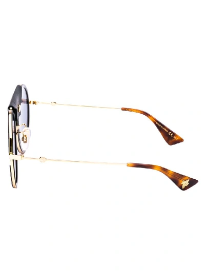 Shop Gucci Sunglasses In Gold Gold Grey