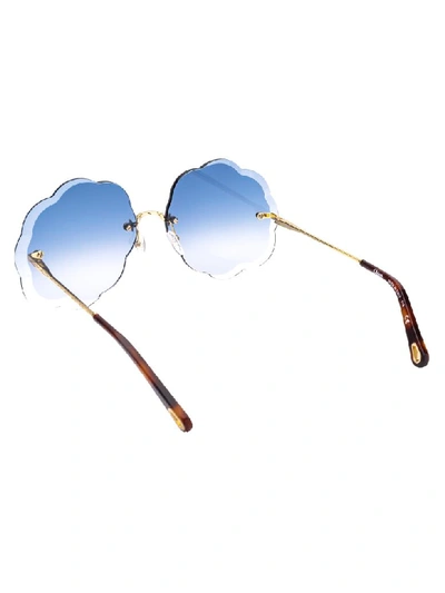 Shop Chloé Sunglasses In Gold/gradient Blue