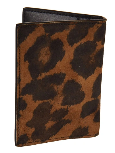 Shop Tom Ford Leopard Card Holder In Brown