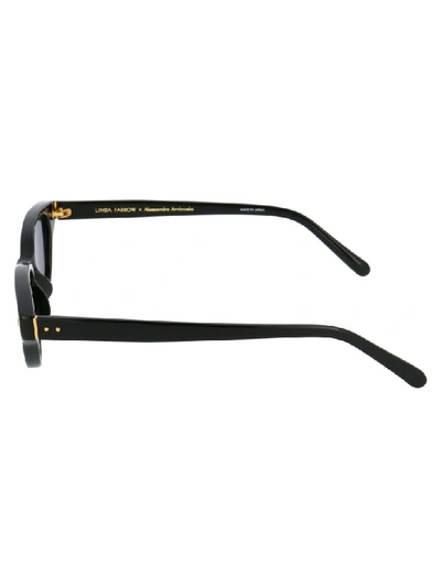 Shop Linda Farrow Sunglasses In Black Yellow Gold Grey