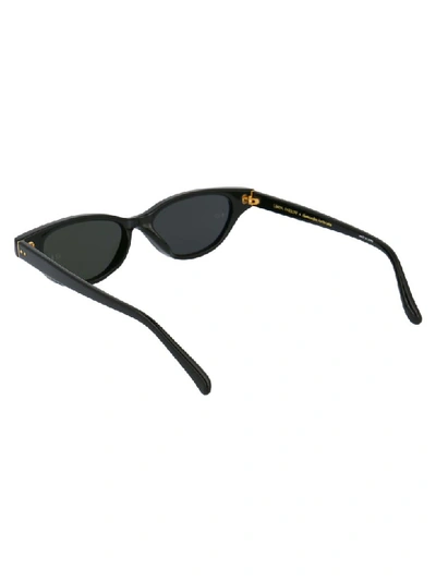 Shop Linda Farrow Sunglasses In Black Yellow Gold Grey