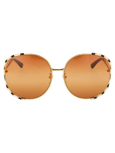 Shop Gucci Sunglasses In Gold Gold Orange