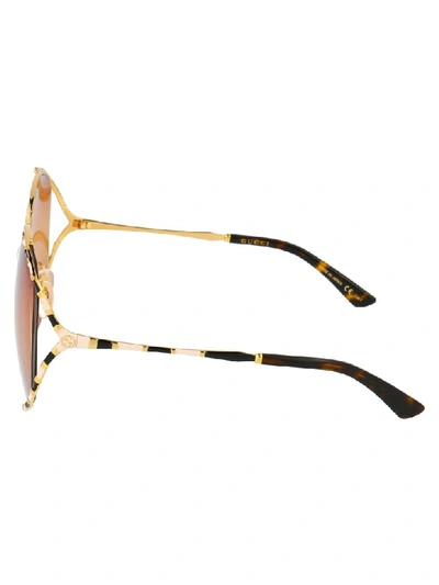 Shop Gucci Sunglasses In Gold Gold Orange