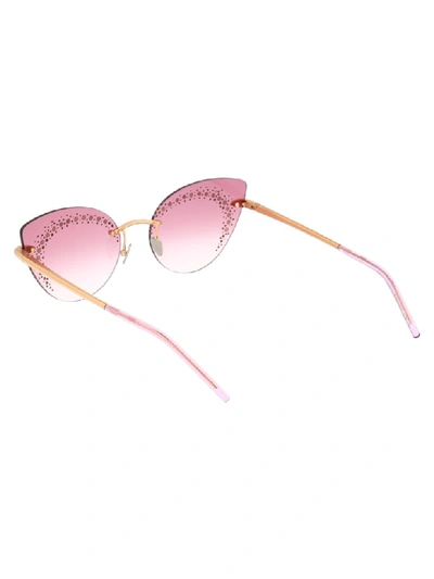 Shop Pomellato Sunglasses In Gold Violet Red