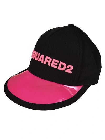 Shop Dsquared2 Pvc Baseball Cap In Black/pink