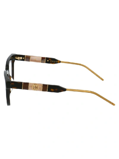 Shop Gucci Glasses In Havana Havana Transparent