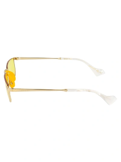 Shop Gucci Sunglasses In Gold Gold Yellow