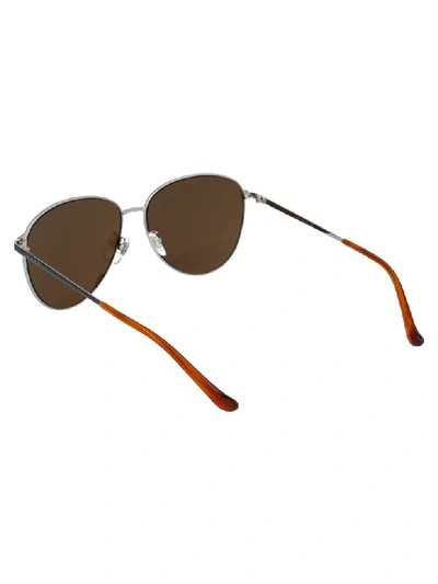 Shop Gucci Sunglasses In Ruthenium Black Brown