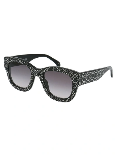 Shop Alaïa Sunglasses In Black Black Grey