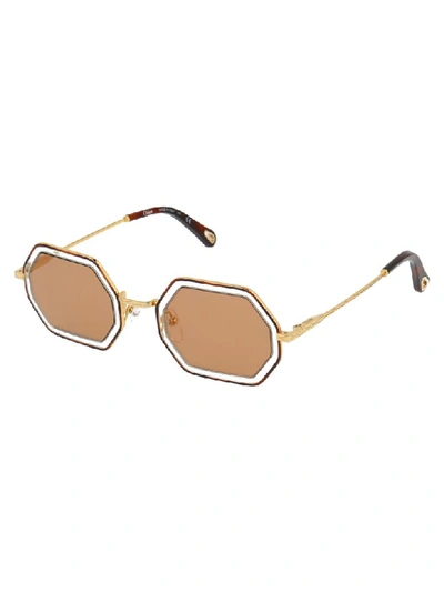 Shop Chloé Sunglasses In Havana Crystal