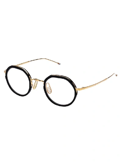 Shop Thom Browne Eyewear In Black /white Gold