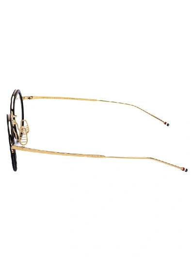 Shop Thom Browne Eyewear In Black /white Gold
