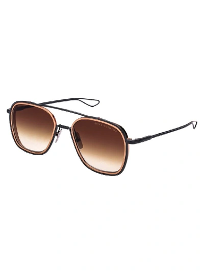 Shop Dita Sunglasses In Black Iron/rose Gold