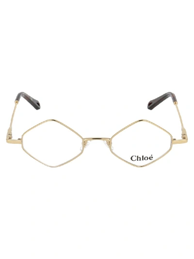 Shop Chloé Glasses In Yellow Gold
