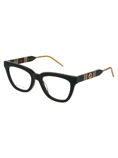 Shop Gucci Glasses In Black Black Transparent