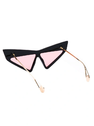 Shop Gucci Sunglasses In Black Gold Red