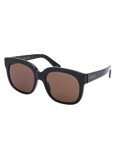 Shop Gucci Sunglasses In Black Black Brown