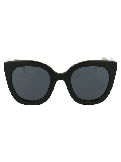 Shop Gucci Sunglasses In Black Crystal Grey