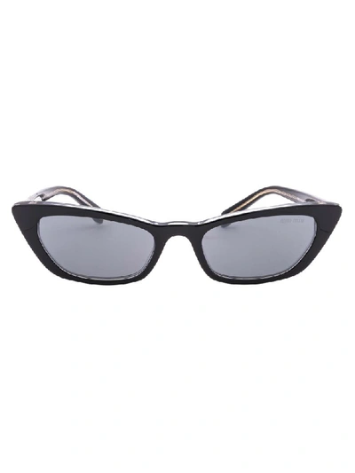 Shop Miu Miu Sunglasses In Top Black On Transparent
