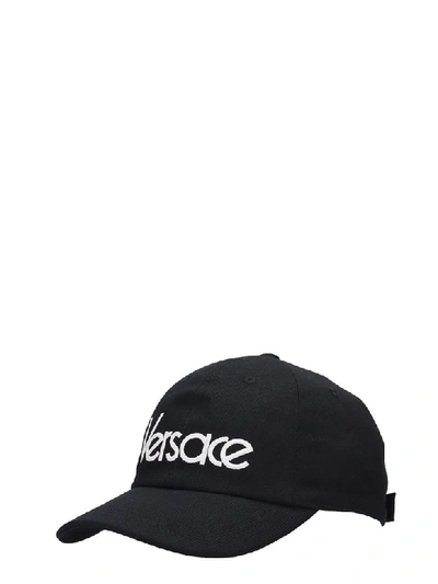 Shop Versace Black Cotton Cap