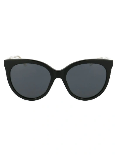 Shop Gucci Sunglasses In Black Crystal Grey