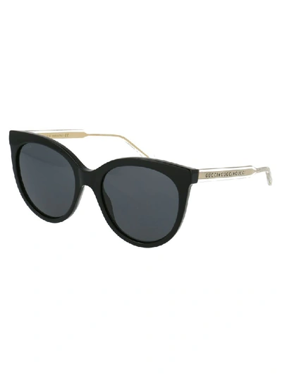 Shop Gucci Sunglasses In Black Crystal Grey