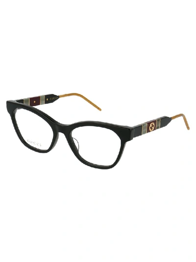 Shop Gucci Glasses In Black Black Transparent