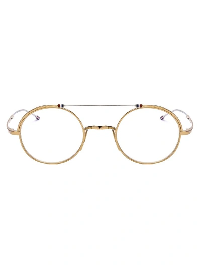 Shop Thom Browne Glasses In White Gold/silver