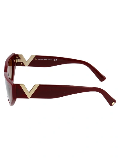 Shop Valentino Sunglasses In Bordeaux