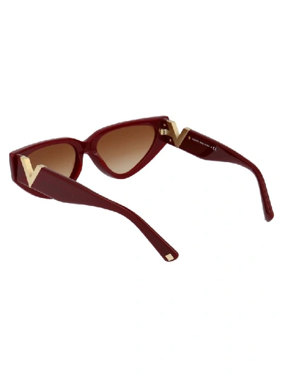 Shop Valentino Sunglasses In Bordeaux