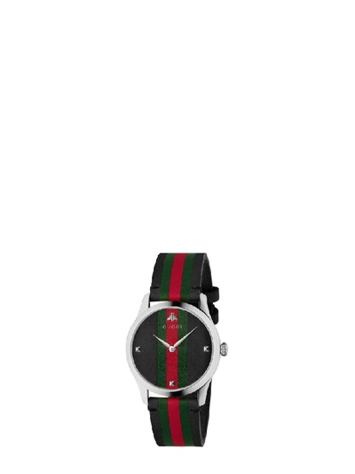 Shop Gucci G-timeless Contemporary Watch In Black