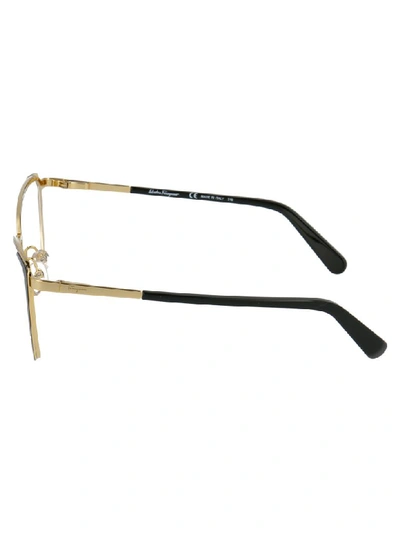Shop Ferragamo Glasses In Gold Black