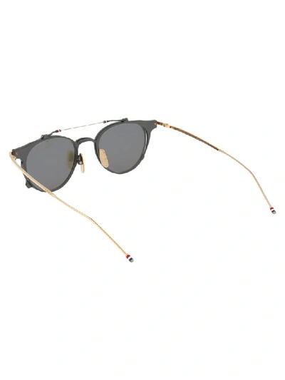 Shop Thom Browne Sunglasses In Black Iron/white Gold