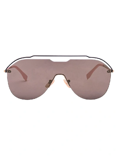 Shop Fendi Sunglasses In Ygue Light Gold