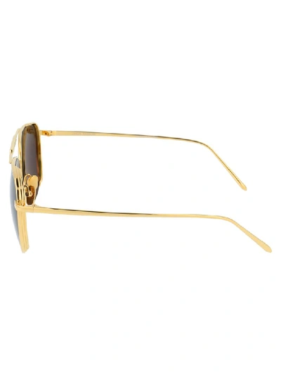 Shop Linda Farrow Sunglasses In Wilder Yellow Gold