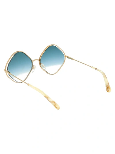 Shop Chloé Sunglasses In Havana Gradient Blue